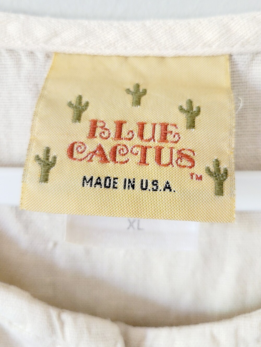 Blue Cactus 100% Linen Cream/Sand Maxi Dress Western/Boho XL - Picture 2 of 12
